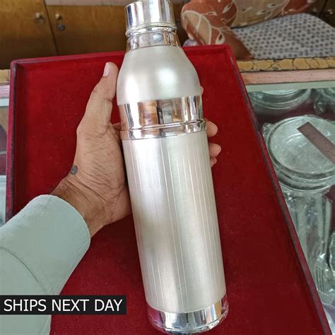 999 Pure Silver Water Bottle, Handmade Drinking Water Silver Bottle ...