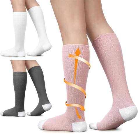 Amazon.com: Toulite 3 Pairs Women Compression Socks 8-15 Mmhg Soft Cozy Circulation Support ...