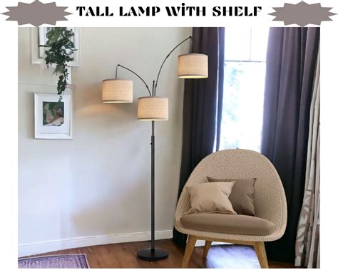 Modern Tall Floor Lamp With Shelf, Standing Lamp for Living Room ...