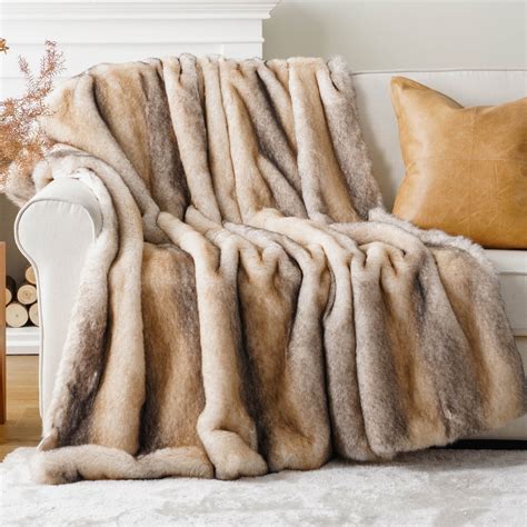 Battilo Yellow Faux Fur Throw Blanket, Large Mink Fur Blanket,Cozy ...