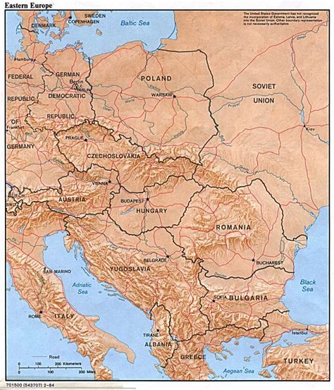 Eastern Europe Map With Capitals