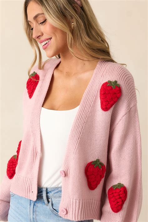 Light Pink Knit Cardigan - All Outerwear | Red Dress