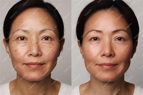Before and after selfie a comparison of age spots removal Laser treatment effects on age spots ...