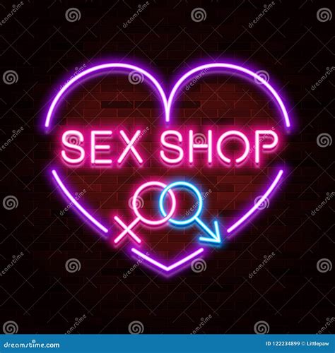 Sex Shop Logo, Neon Realistic Text Design, Adult Store, Vector ...