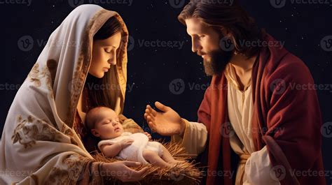 Mary, Joseph and the baby Jesus, Son of God, Christmas story, Christmas ...