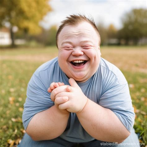 Man with Down Syndrome Smiling | Stable Diffusion Online