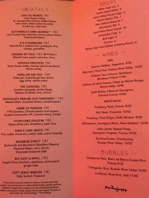 Menu at Buttermilk & Bourbon - Arsenal Yards restaurant, Watertown