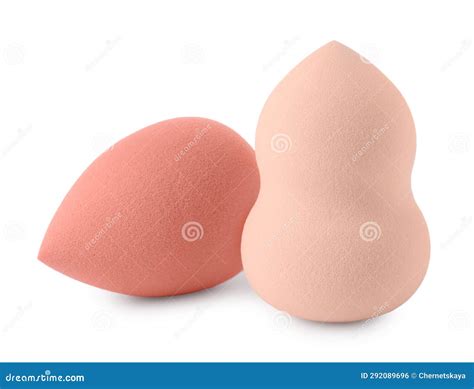 Two Different Make Up Sponges Isolated on White Stock Photo - Image of ...