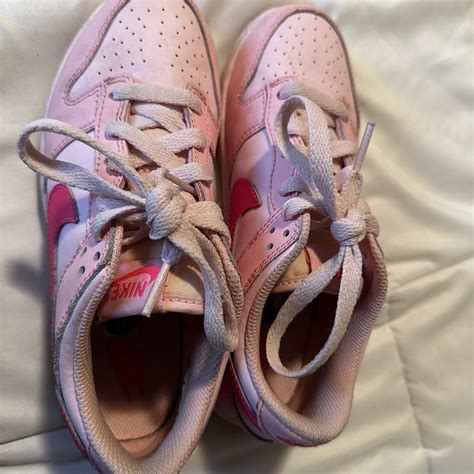 Triple pink dunks 💖💓🌸 size 3Y open to offers #nike... - Depop