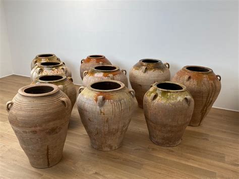 Brutalist, Antique Spanish Pottery Jar For Sale at 1stDibs