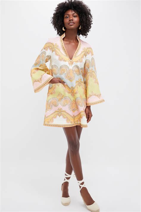Gold Paisley Maxine Tunic Mini Dress | Zimmermann