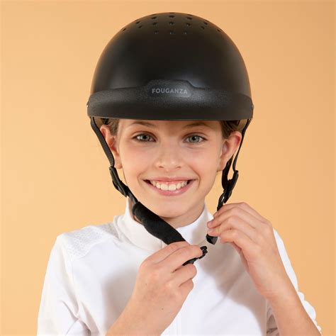 Horse Riding Helmet - 100 Black - graphite black - Fouganza - Decathlon