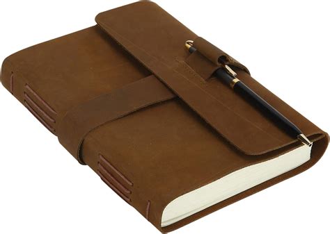 Soft Leather Bound Notebook - Tan Brown - 19 X 14 cm - Antique Travel ...