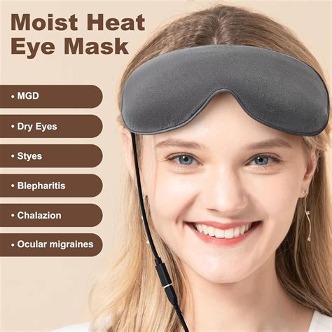 Aroma Season Heated Eye Mask, Warm Eye Compress with 4 Adjustable ...