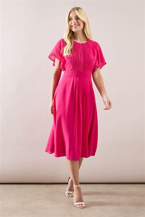 Dresses | Petite Lace Trim Detail Cape Midi Dress | Wallis