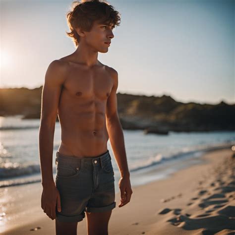 Shirtless teen boy AI generated by NikoAnimates on DeviantArt