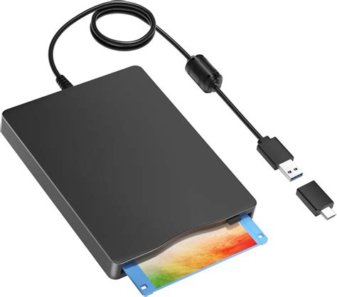 Amazon.com: Floppy Disk Reader, External USB 2.0 & Type C Floppy Disc ...
