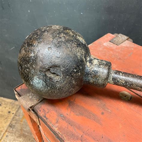 Antique Atlas Strongman Iron Circus Dumbbell 65 Pounds Vintage Carnival ...
