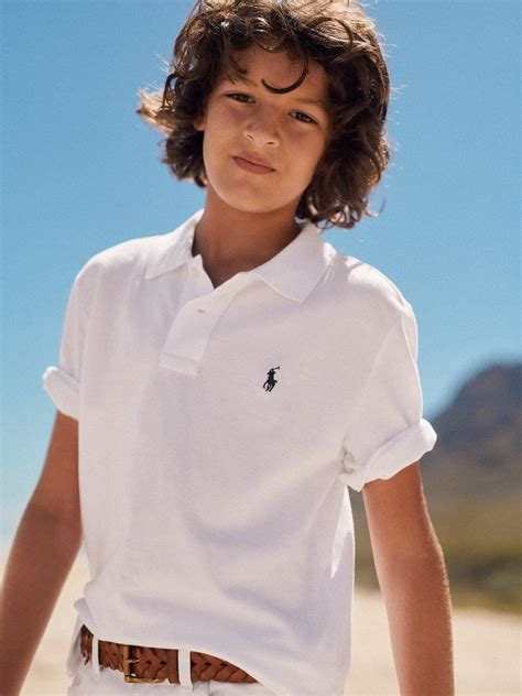 POLO RALPH LAUREN Polo Shirt Custom Fit White for boys | Pojkar, Mode ...