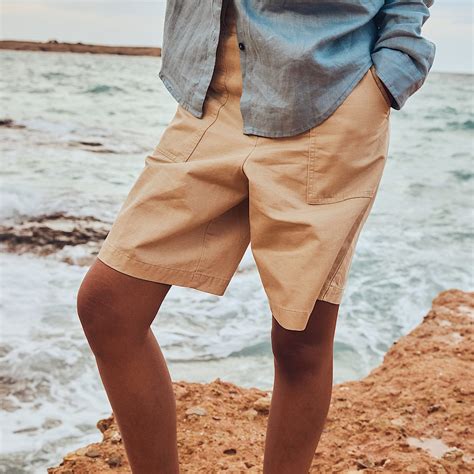 Linen Bermuda Short for Women in Beige