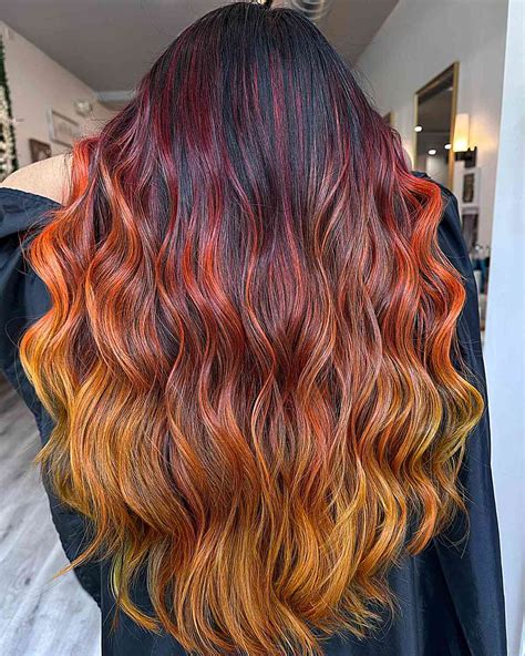 Red Ombre Highlights On Brown Hair