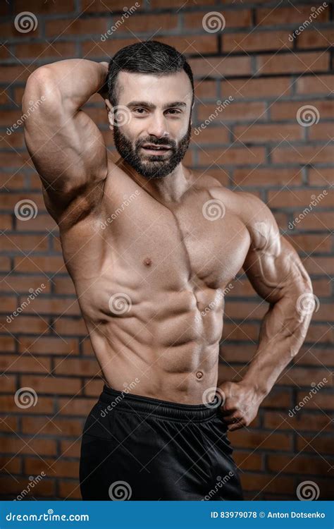 Fitness Instructor Handsome Man in the Gym Gain Muscle Stock Photo ...