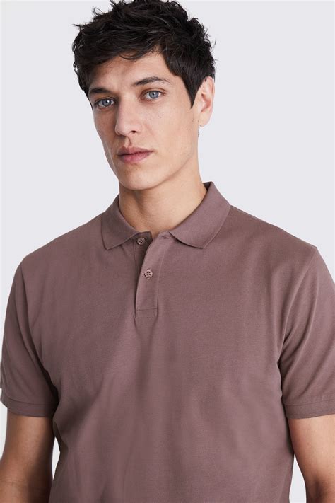 Dusty Pink Piqué Polo Shirt | Buy Online at Moss