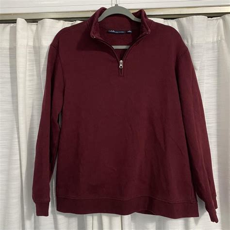 deep red quarter zip sweatshirt brand is John... - Depop