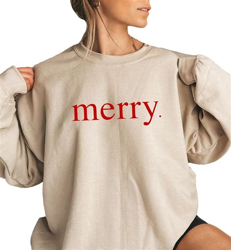 Amazon.com: Up2ournecksinfabric Merry Christmas Sweatshirt - Womens ...