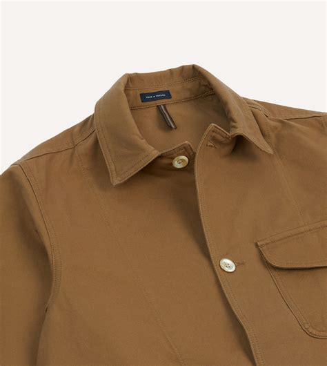 Tan Cotton Three-Pocket Chore Jacket – Drakes