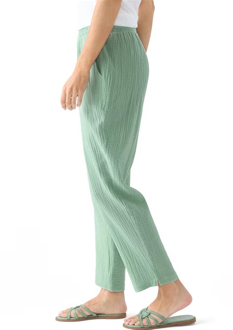 Kim Rogers® Women's Gauze Cropped Pants | Belk