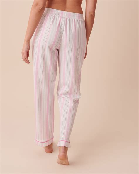 Striped Cotton Pajama Pants - Pink Stripes | la Vie en Rose