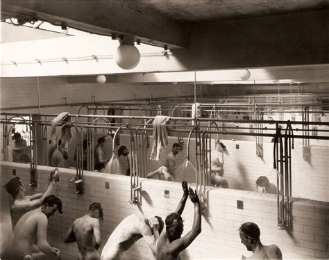 Pithead baths - National Coal Board, UK, c1955 | Men in shower, Vintage ...