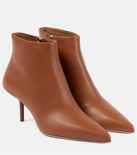 Leather ankle boots in brown - Max Mara | Mytheresa