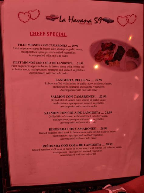 Menu at La Havana 59 restaurant, Moonachie