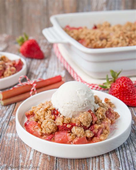 Strawberry Rhubarb Crisp (video) - Little Sweet Baker