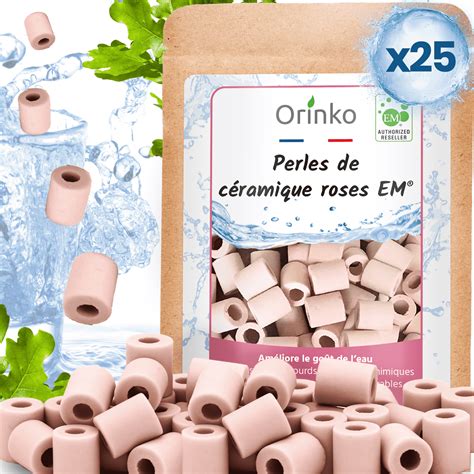 Perles roses céramique x25 - Purification d'eau du robinet | Orinko