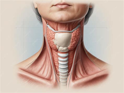 Swollen Thyroid Gland in Neck Medical Illustration | Premium AI-generated image