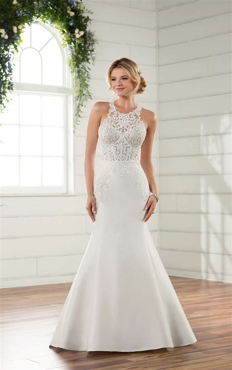 Modern Lace Wedding Gown | Essense of Australia Wedding Dresses | Discontinued