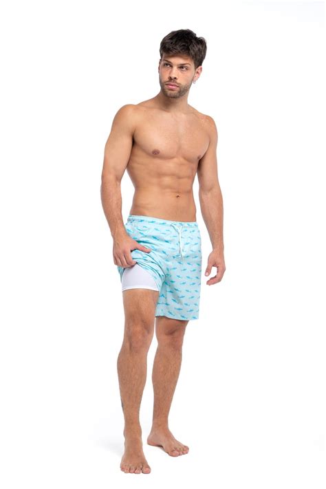 Long Swim Trunks with Compression Liner - Bermies