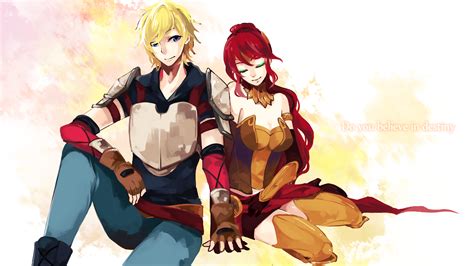 Jaune and Pyrrha: A Stunning RWBY HD Wallpaper by kamikosi16hasu