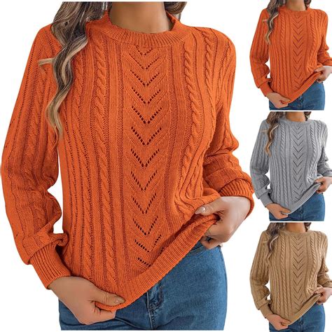 YHAJDS Women Casual Sweater,Knit Sweater for Women Fall Sweaters for ...