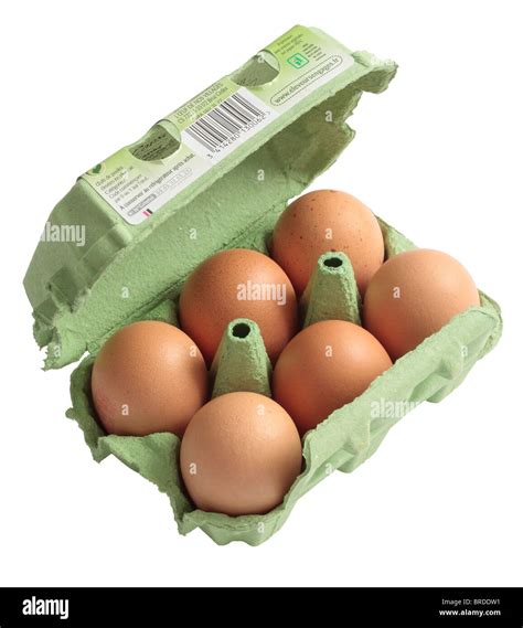 Eggs - half a dozen free range eggs in an eggbox Stock Photo - Alamy