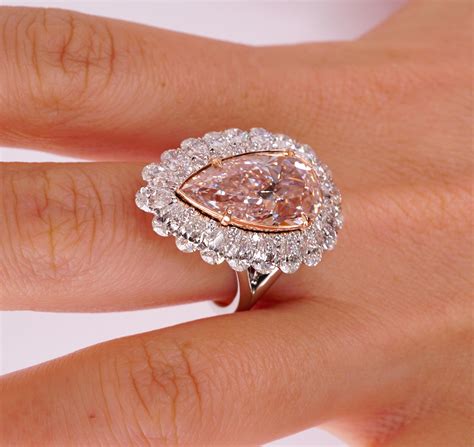 The Rose Diamond - Natural Pink Pear Shaped Diamond Ring For Sale at ...