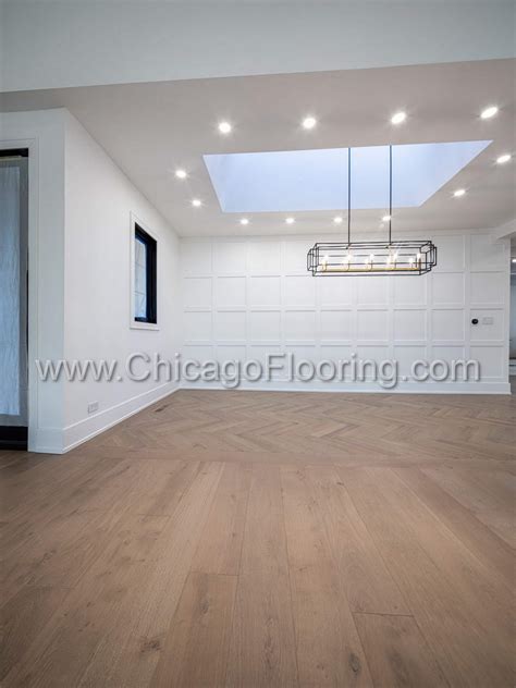 Herringbone Engineered Hardwood Flooring Installation Near Chicago: A ...