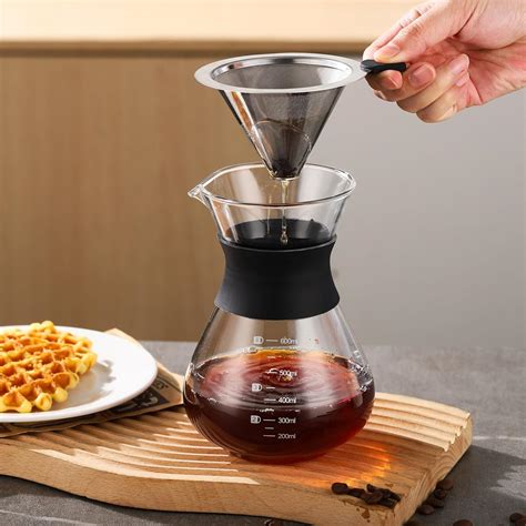 Amazon.com: Pour Over Coffee Maker Set - 600ML Portable Drip Coffee Pot ...