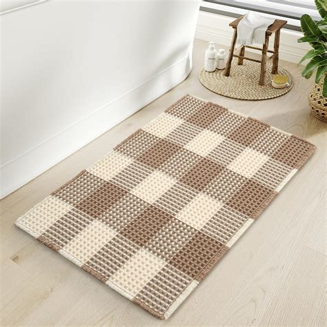 Amazon.com: AMOAMI Waffle Bath Mat, Super Absorbent Non Slip Bath Mats ...