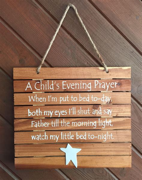 A Child's Evening Prayer Wooden Sign | Etsy