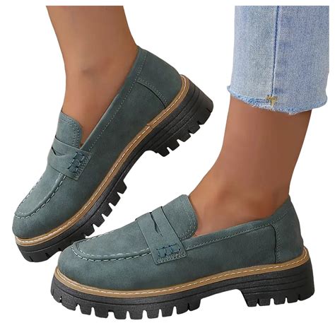 Mepaouo Platform Loafers for Women Penny Loafers Slip on Business ...