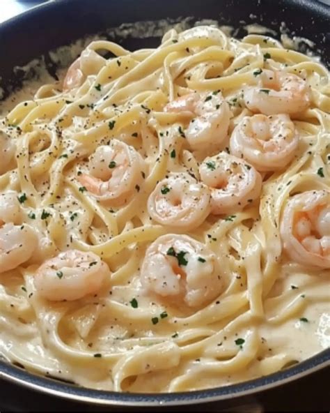 Pasta Alfredo con Camarones – Recetas Faciles